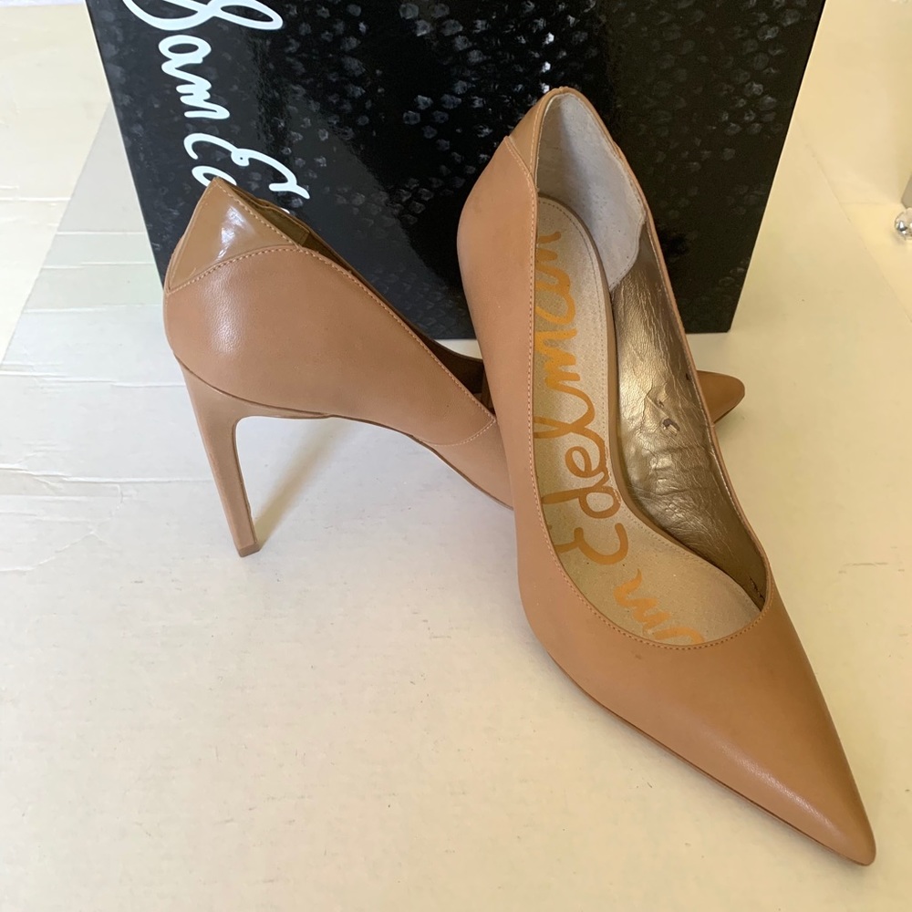 Sam Edelman natural tan color soft real leather shoes pump stiletto US 10